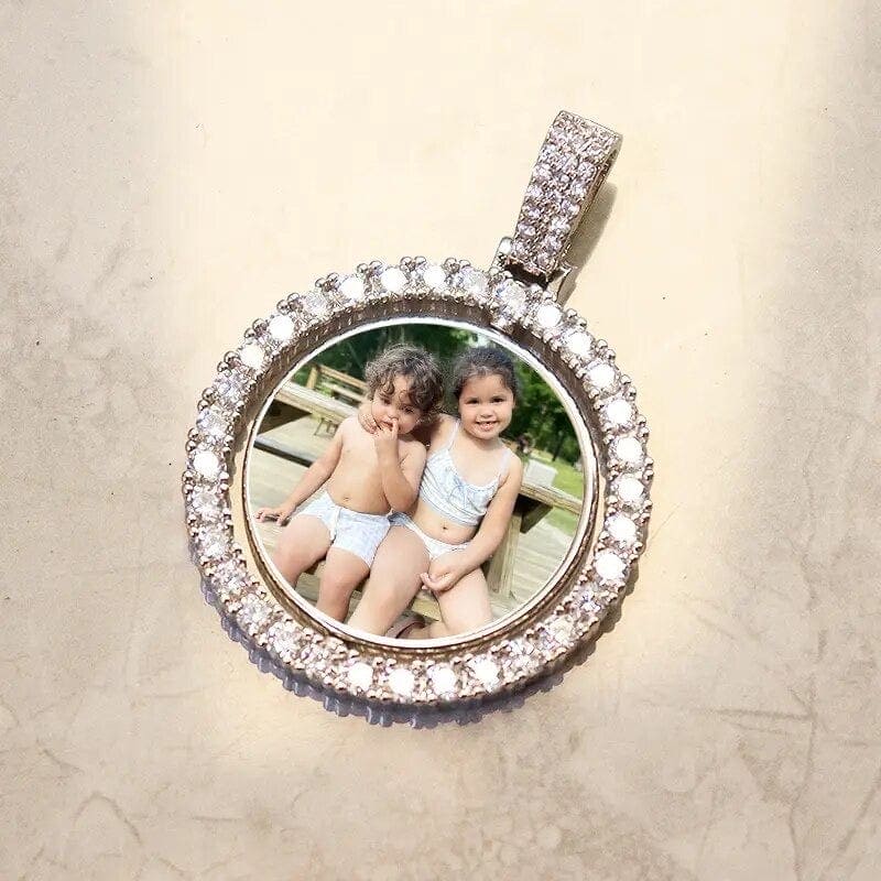 Double-Sided Rotating Picture Pendant Necklace