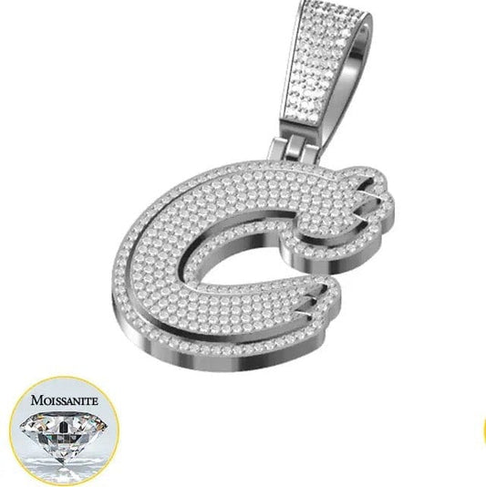 Moissanite Letter Pendant - 925 Silver