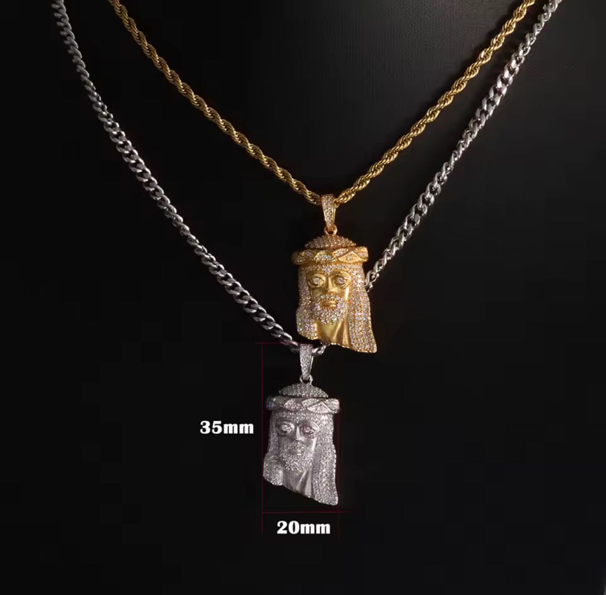 "Jesus Piece" 925 Silver & VVS Moissanite Jesus Head Pendant Necklace