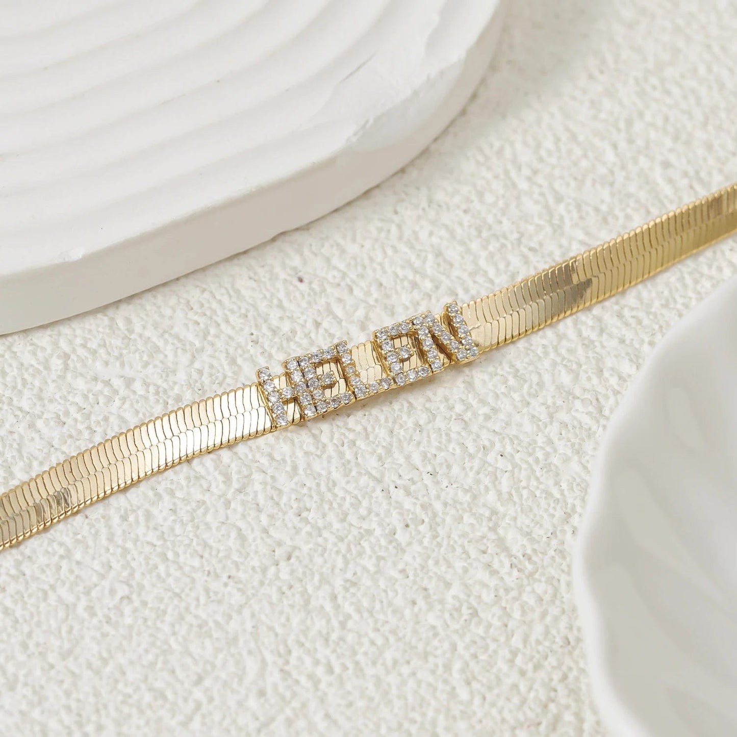 Custom Herringbone Necklace With Name