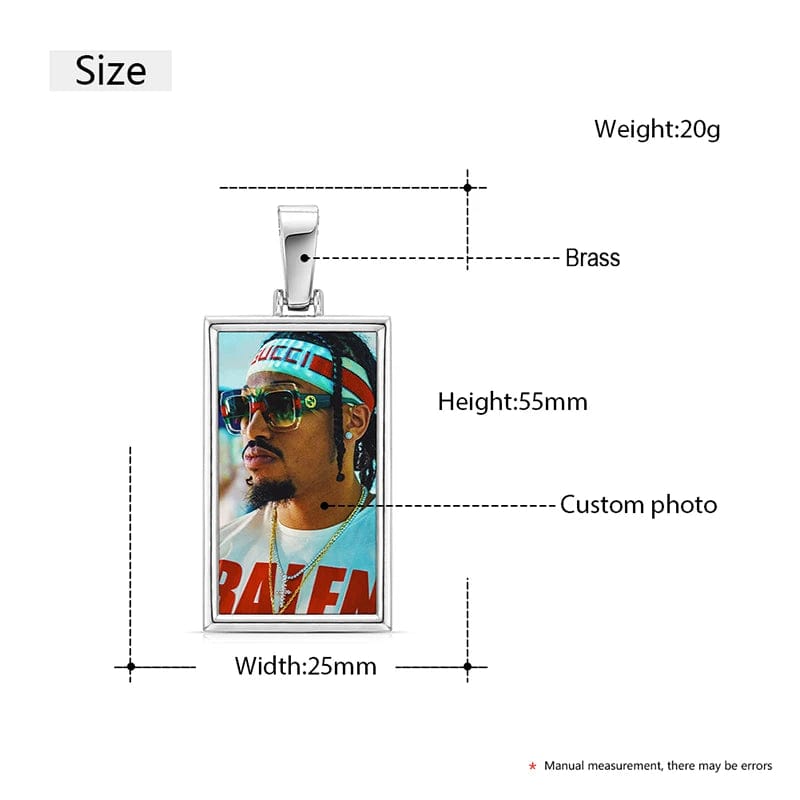 Rectangle Picture Pendant Necklace