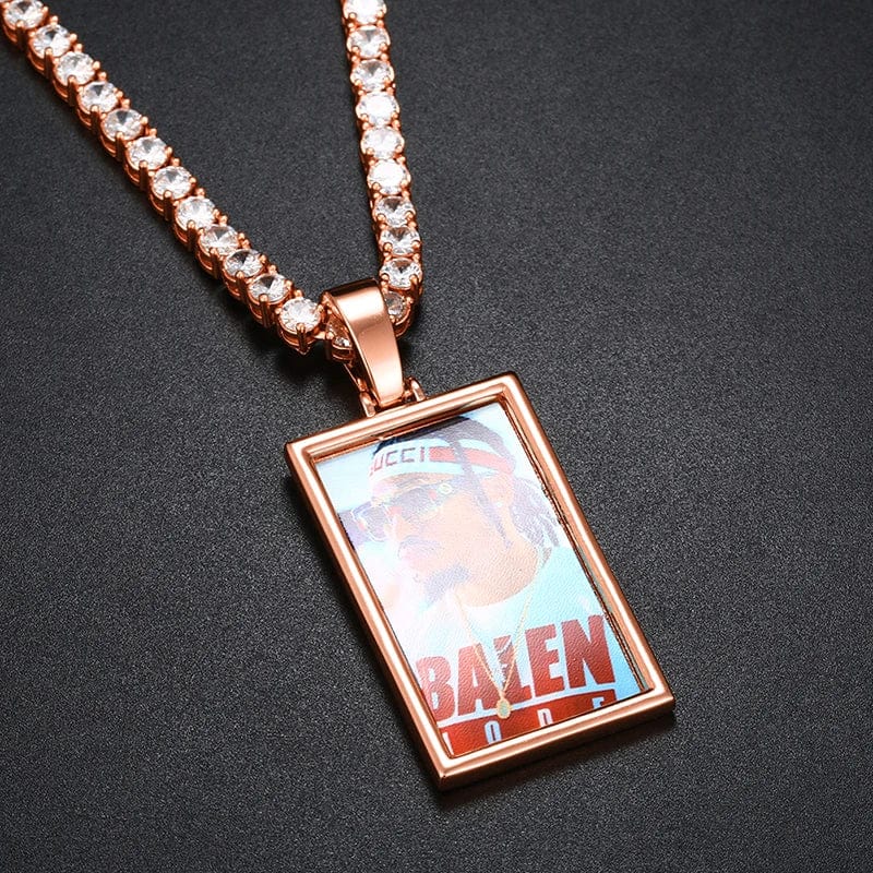 Rectangle Picture Pendant Necklace