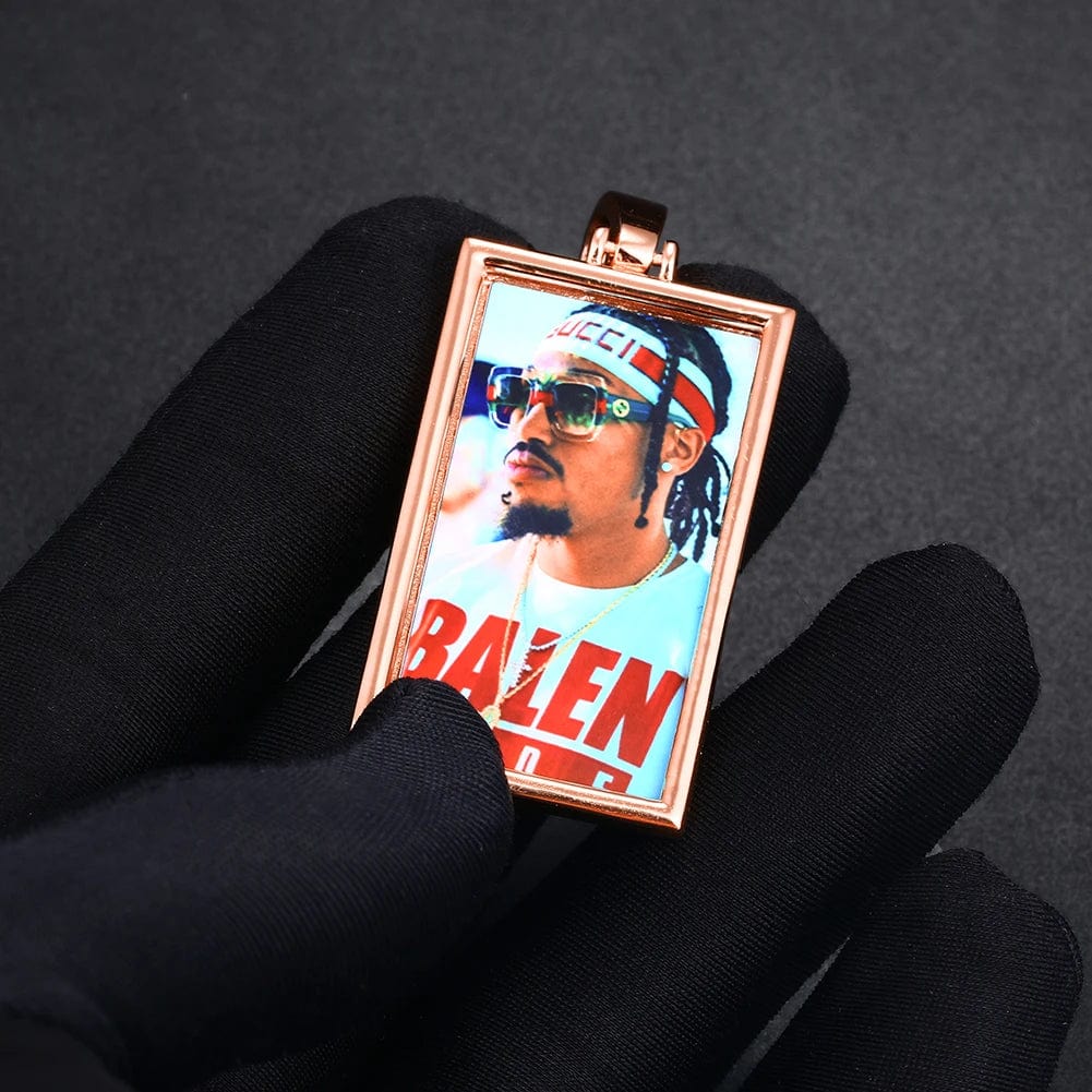 Rectangle Picture Pendant Necklace