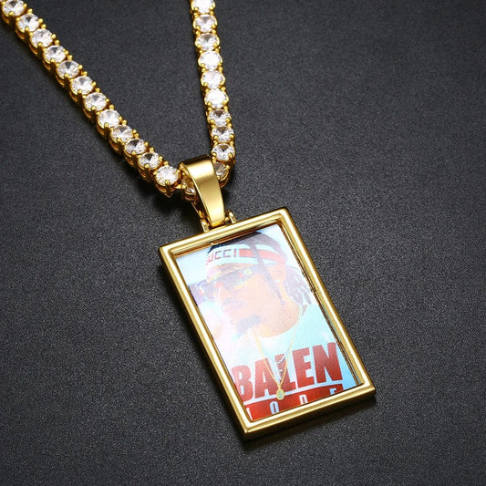 Rectangle Picture Pendant Necklace