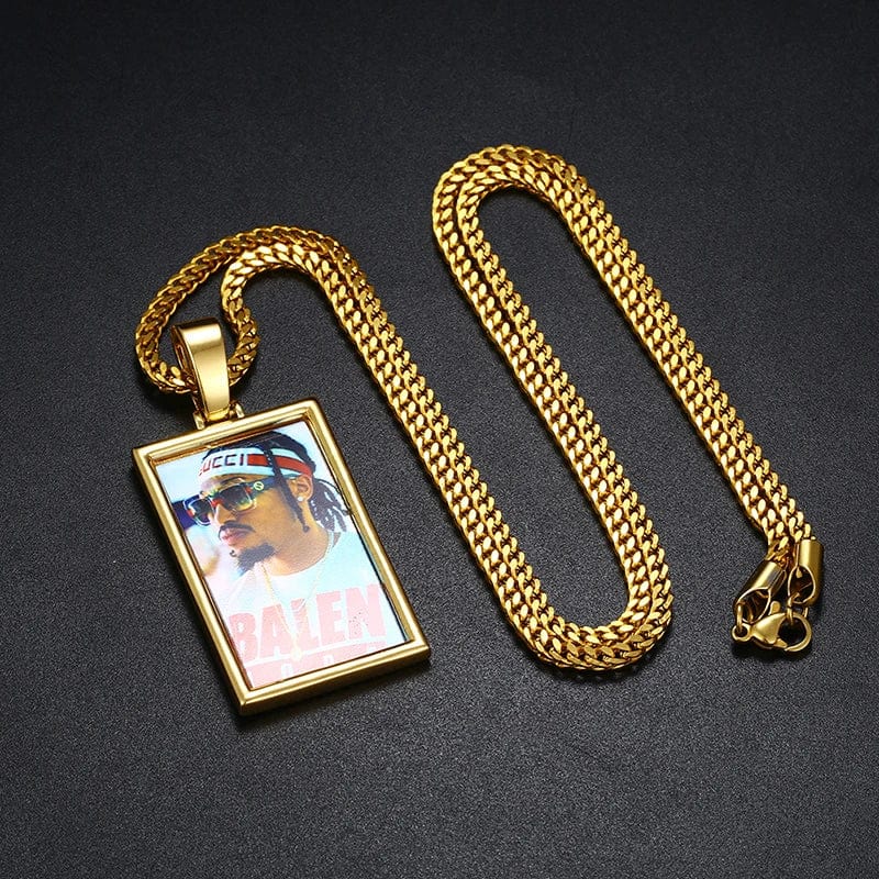 Rectangle Picture Pendant Necklace