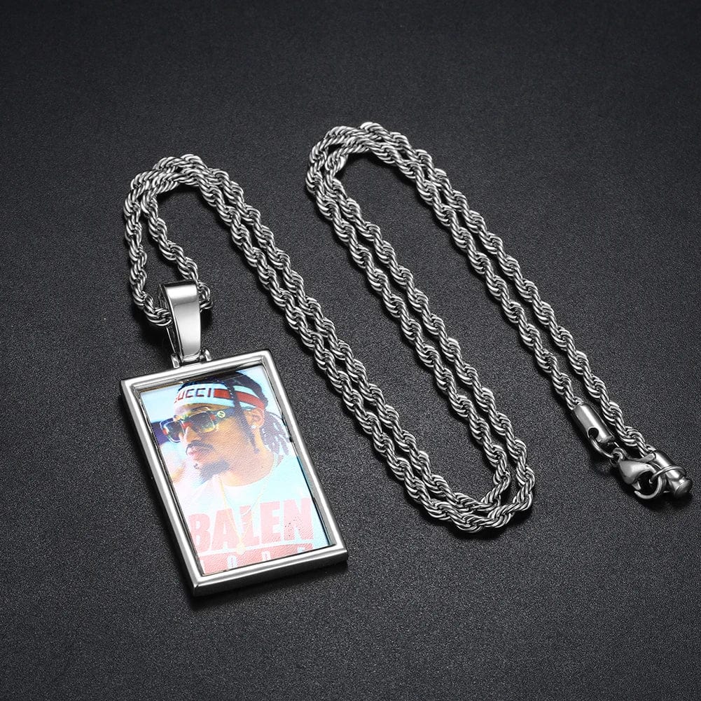 Rectangle Picture Pendant Necklace