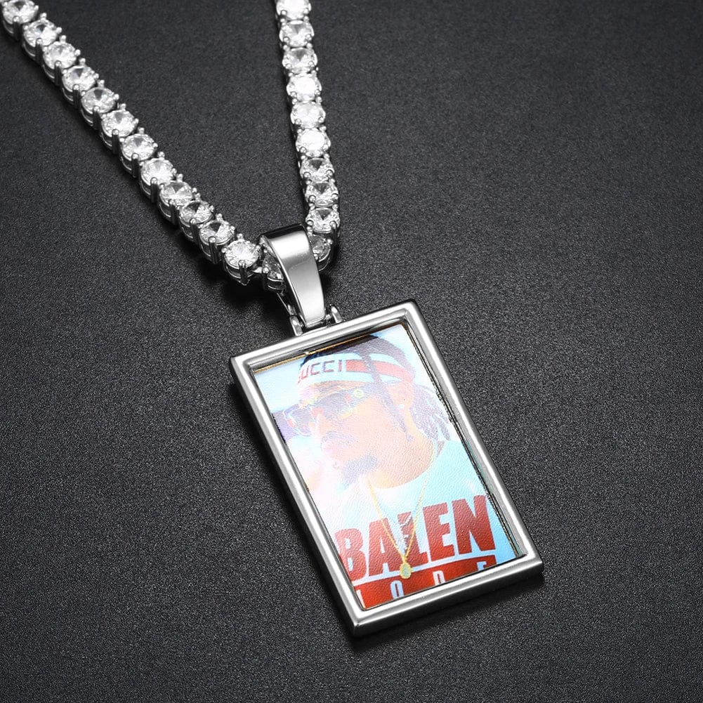 Rectangle Picture Pendant Necklace
