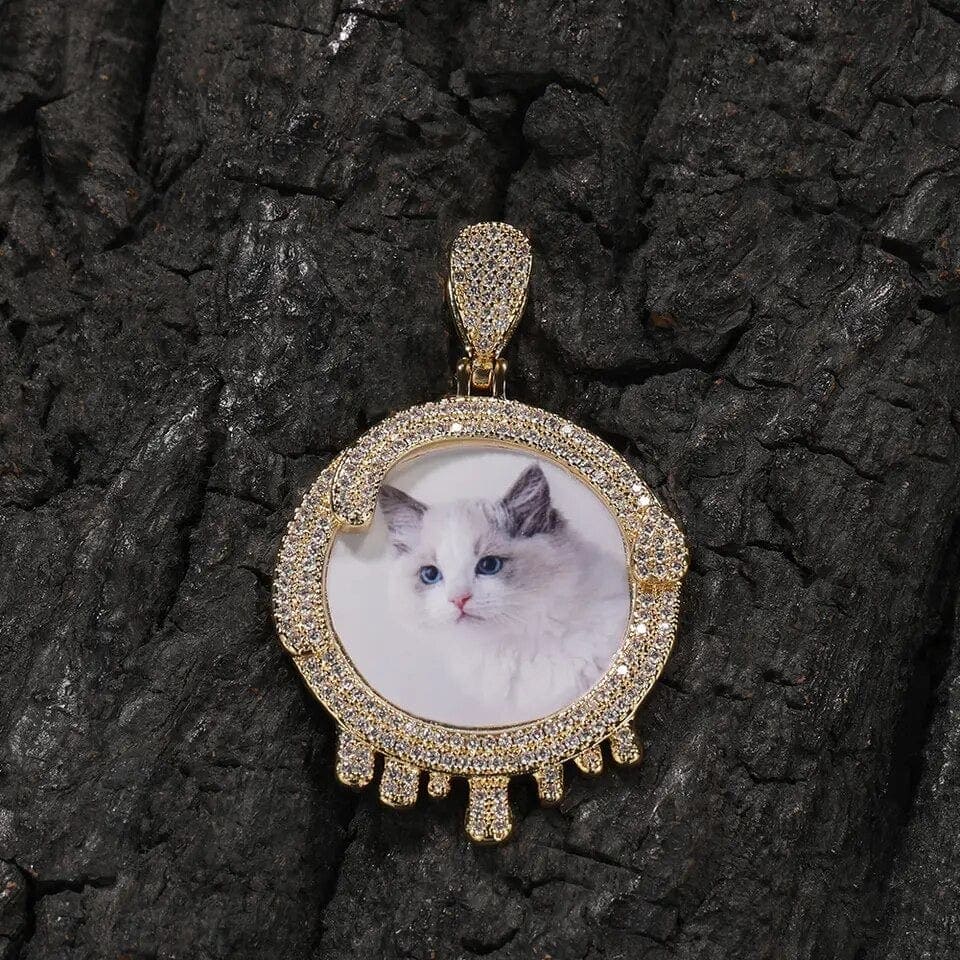 Dripping Frame Photo Pendant Necklace