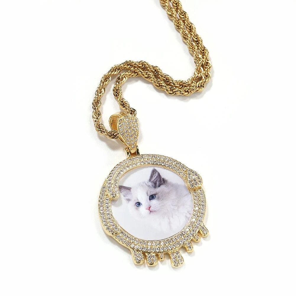 Dripping Frame Photo Pendant Necklace