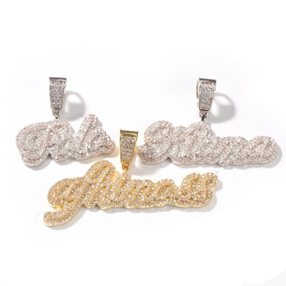 Custom Brush Script Name Necklace - Unisex
