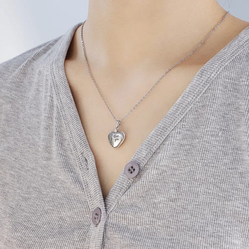 Open Heart Locket Necklace With Photo