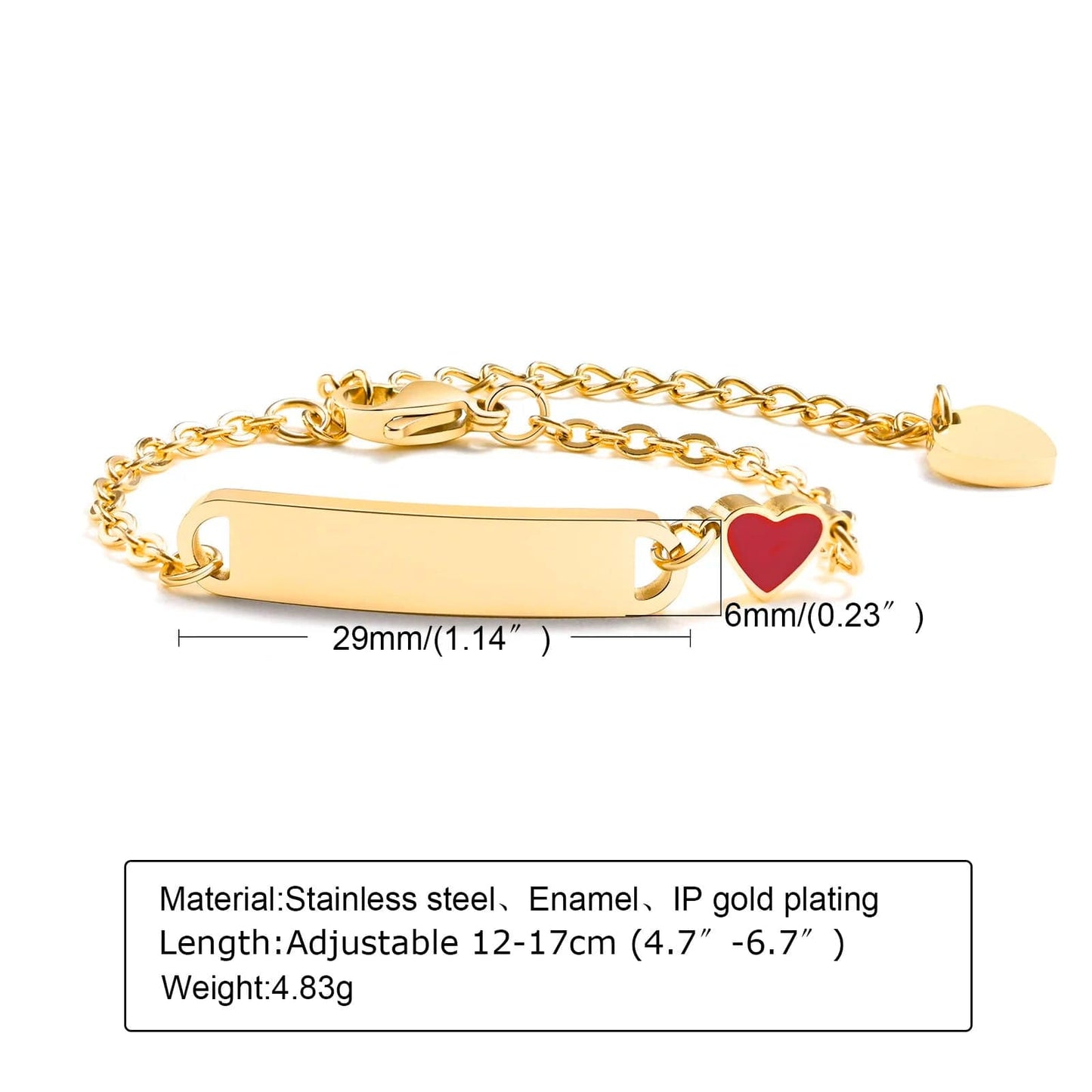 Customized Baby Name Bracelet With Heart Accent