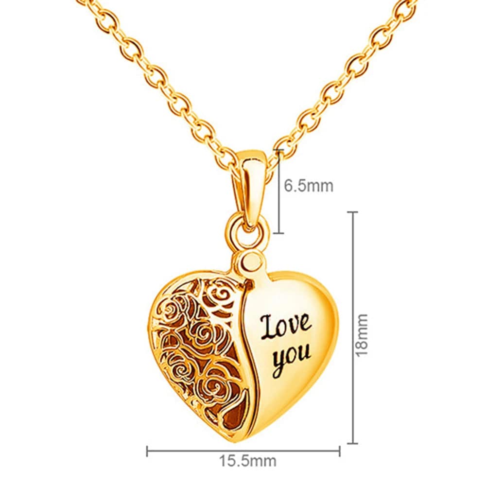 Open Heart Locket Necklace With Photo