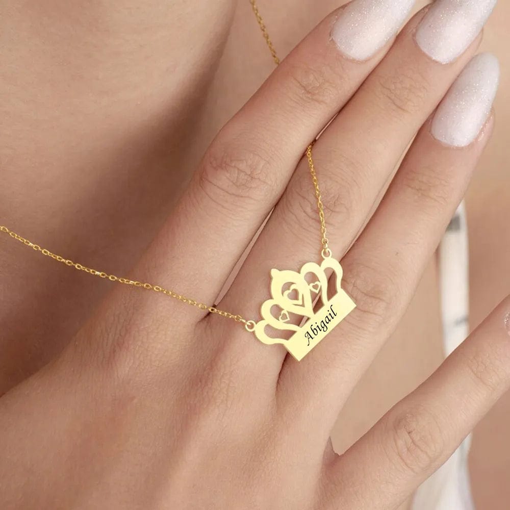 Personalized Crown Name Pendant Necklace
