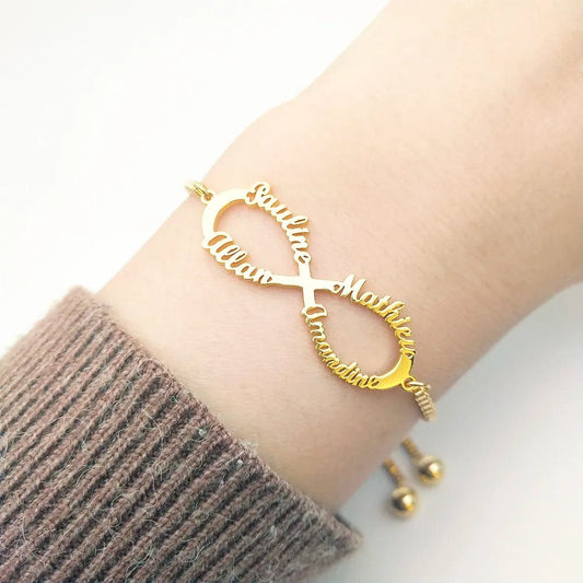 Custom Infinity Knot Multi-Name Bracelet - Adjustable
