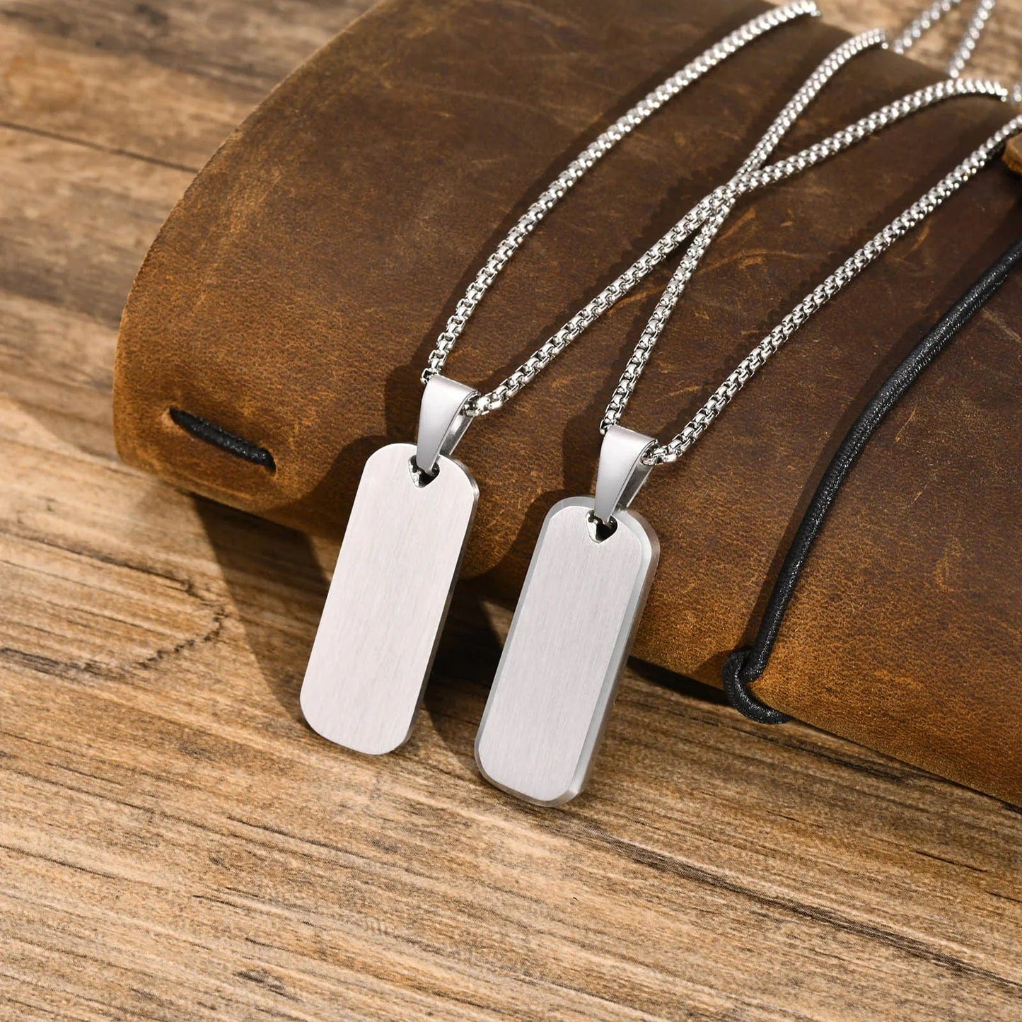 Custom Mens Dog Tag Necklace With Initial