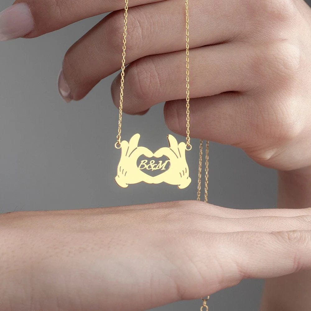 Custom Heart Hands Necklace