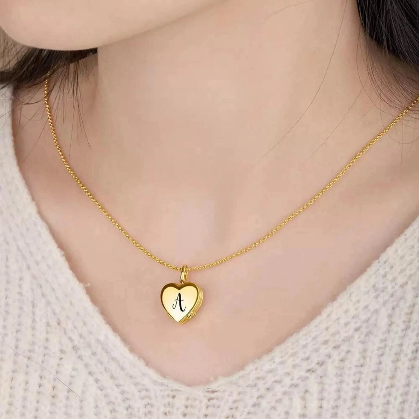 Four Picture Locket Necklace - Four Leaf Clover Heart Design With Personalized Photos