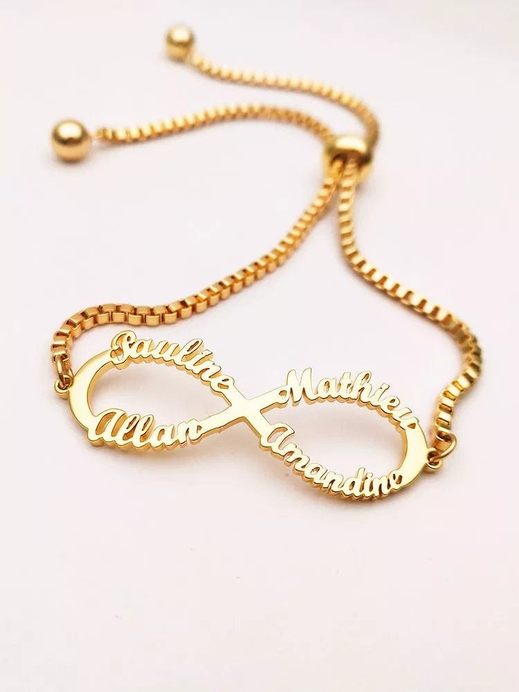 Custom Infinity Knot Multi-Name Bracelet - Adjustable
