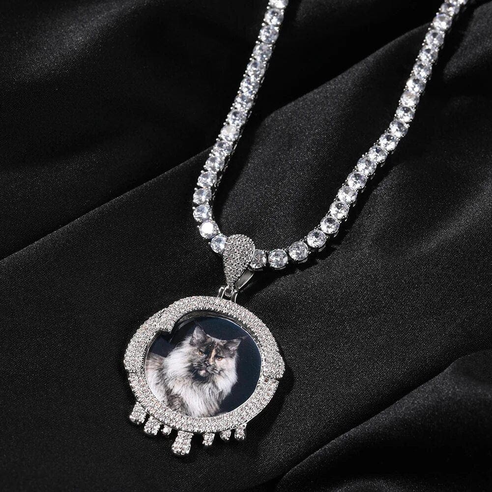 Dripping Frame Photo Pendant Necklace