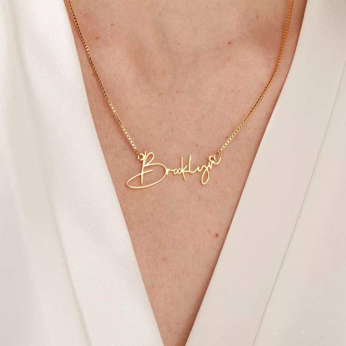 Personalized Name Necklace with Box Chain
