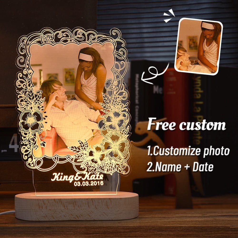 Personalized 3D Photo "Love Lamp" With Custom Text