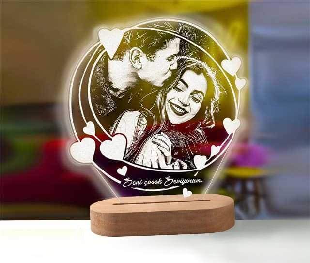 Personalized 3D Photo "Love Lamp" With Custom Text