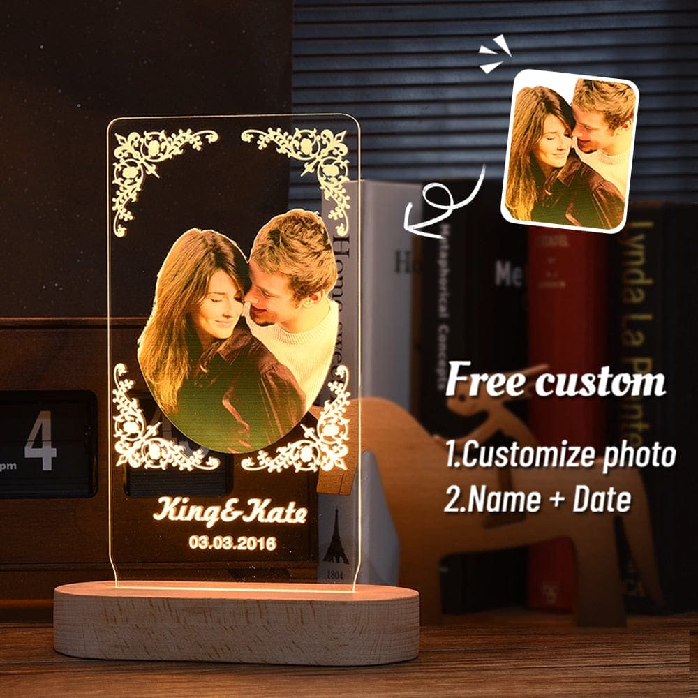 Personalized 3D Photo "Love Lamp" With Custom Text