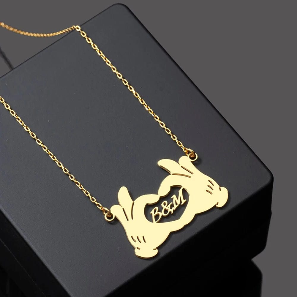 Custom Heart Hands Necklace