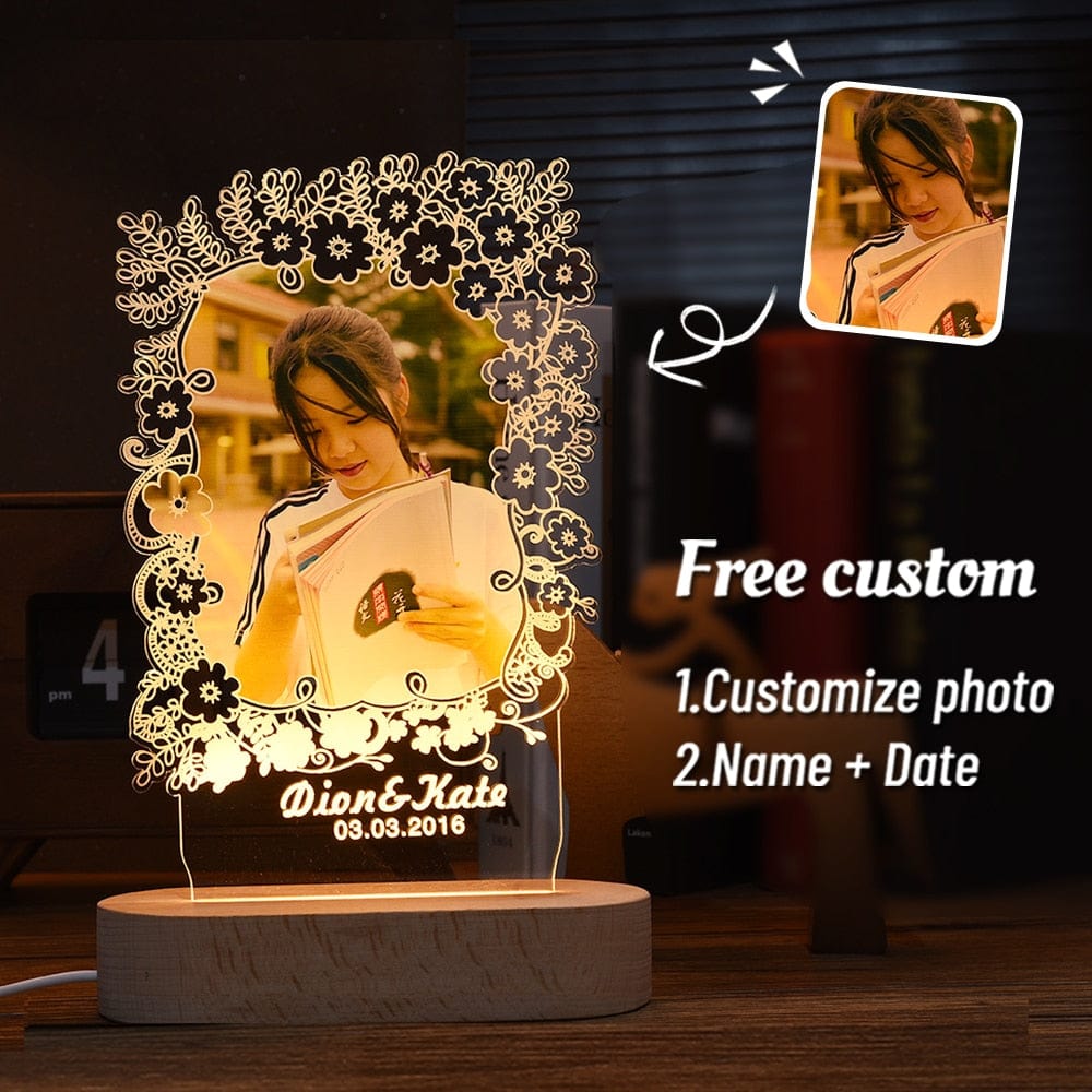 Personalized 3D Photo "Love Lamp" With Custom Text