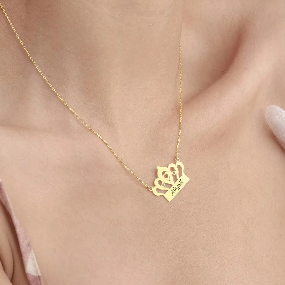 Personalized Crown Name Pendant Necklace