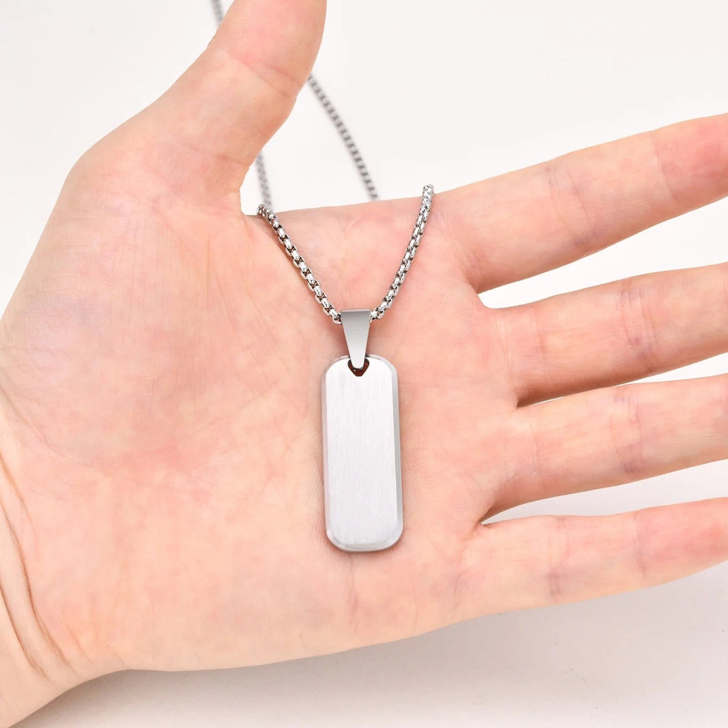 Custom Mens Dog Tag Necklace With Initial