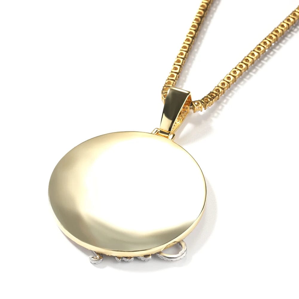 Photo Necklace With Name In Cursive Script