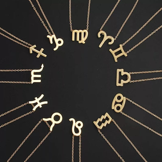 Free Standing Gold Zodiac Sign Necklace