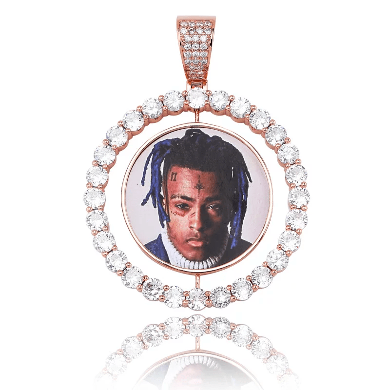 Double-Sided Rotating Picture Pendant Necklace