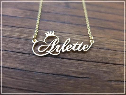 Custom Name Necklace With Crown