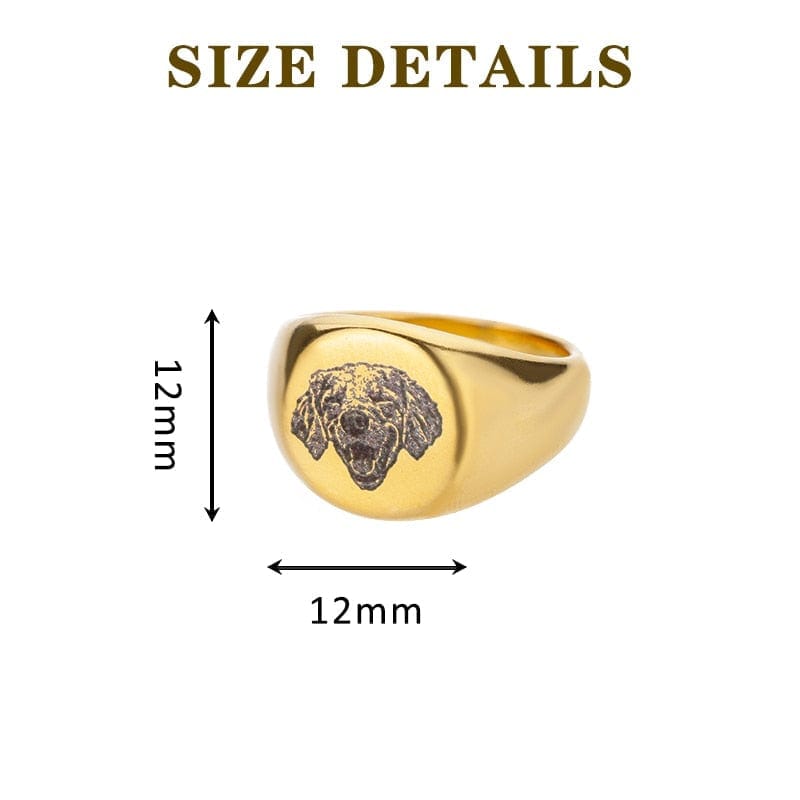Custom Premium Pet Portrait Photo Rings