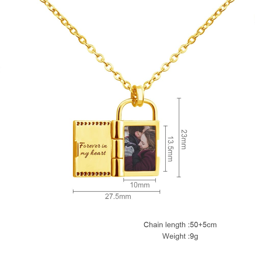 "Open Book" Custom Engravable Photo Locket Necklace!