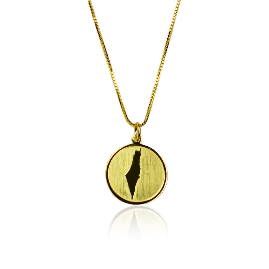 Custom Coin Style Map Necklace For Country, City Or State