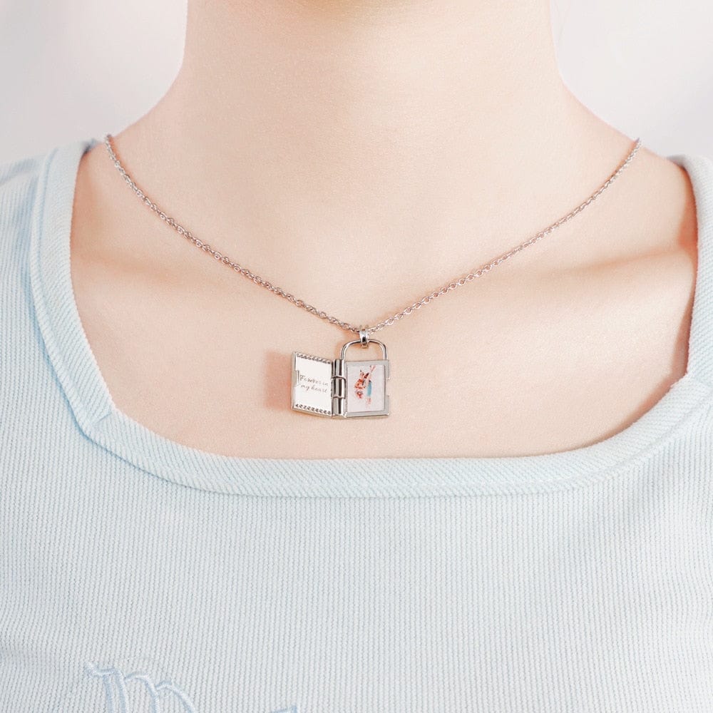 "Open Book" Custom Engravable Photo Locket Necklace!