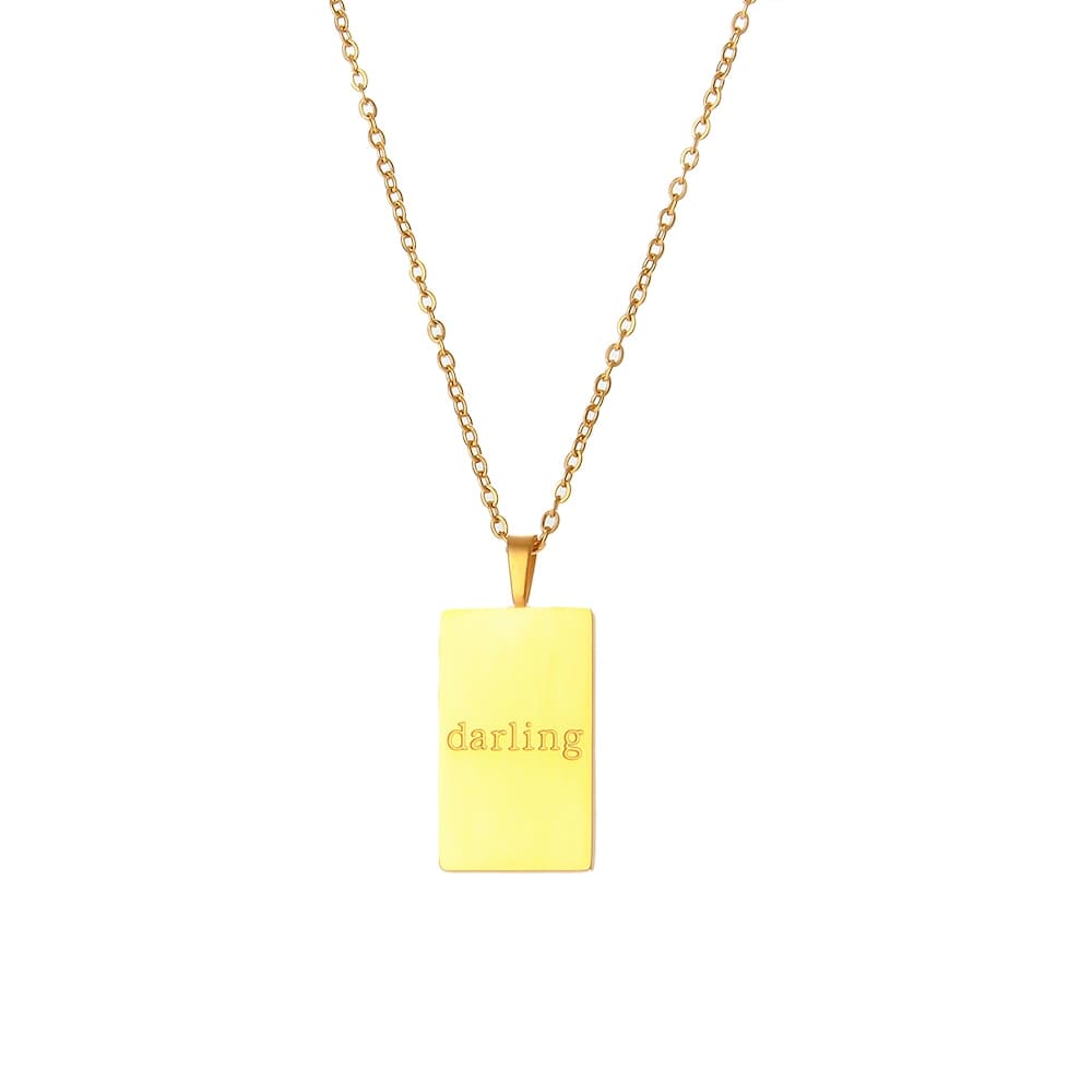 Personal Engraved Mantra Dog Tag Necklace
