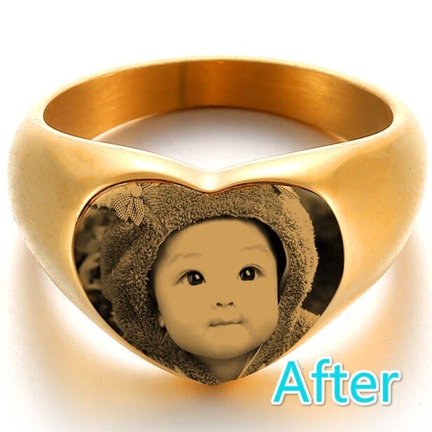Custom Heart Shaped Photo Ring