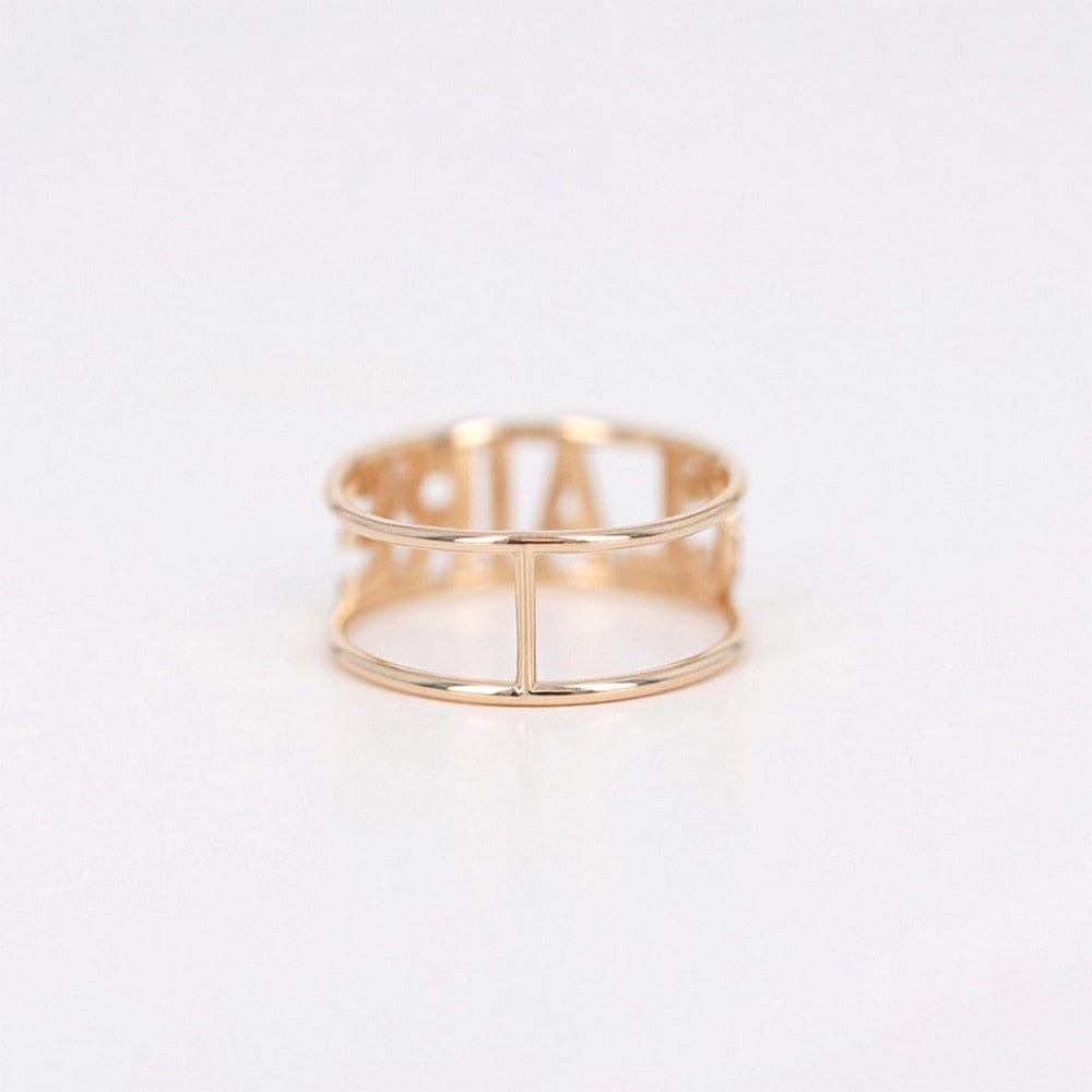Personalized Name Ring With Pavé Setting