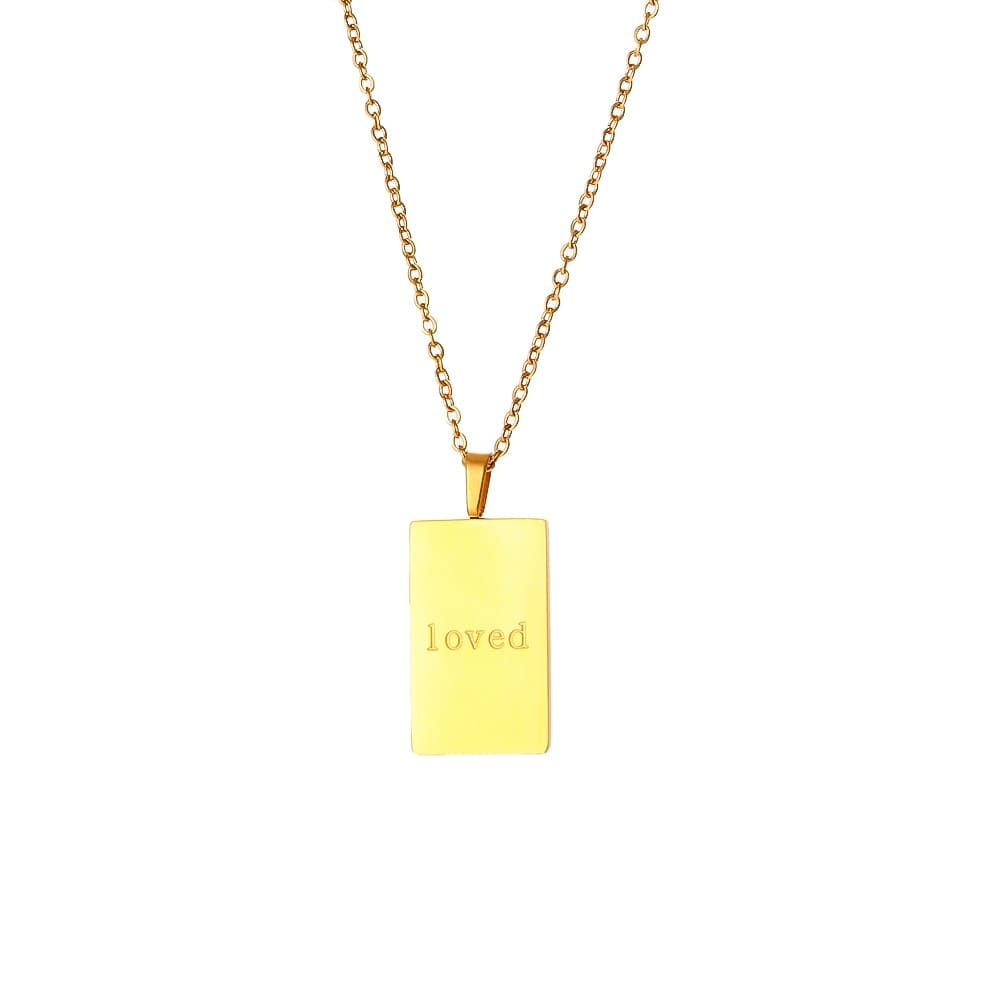 Personal Engraved Mantra Dog Tag Necklace