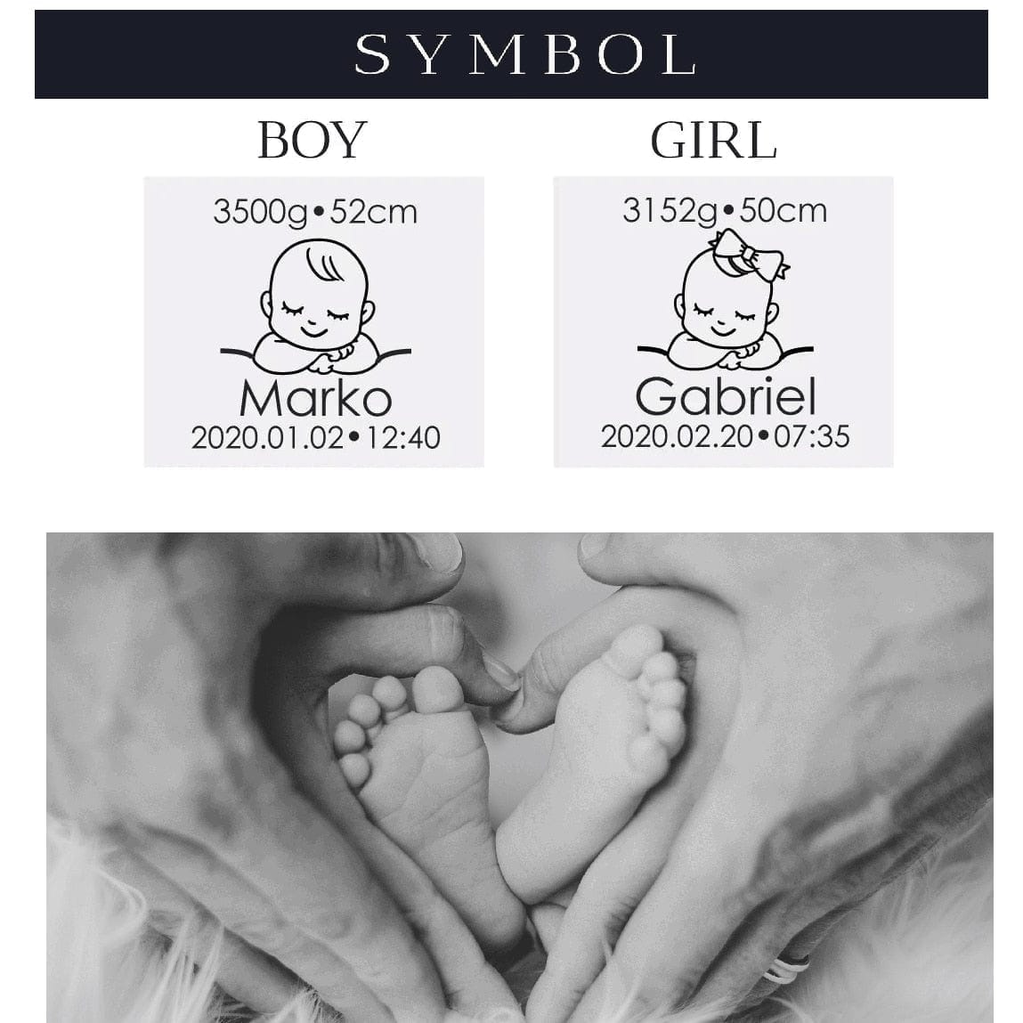 Custom Engraved Babies Name & Birthday Necklace