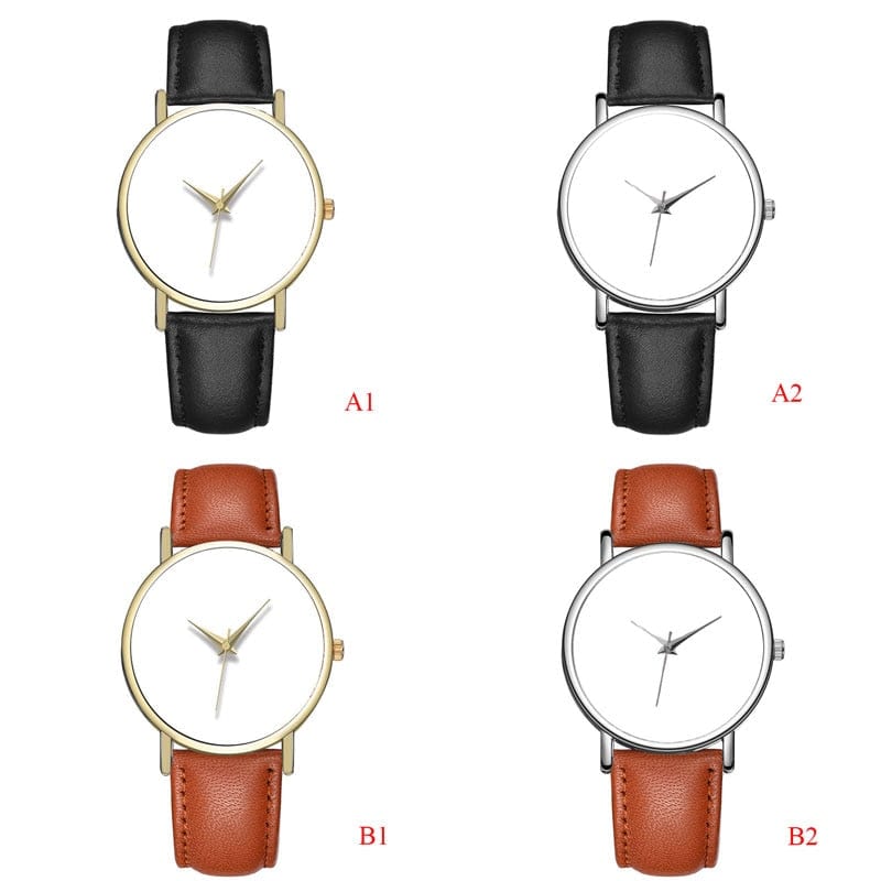 Custom Unisex Watch With Leather Band - Personalize With Photo/Logo/Text
