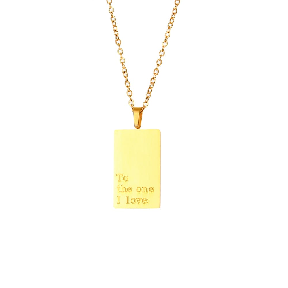 Personal Engraved Mantra Dog Tag Necklace