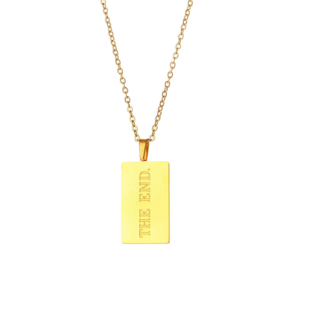 Personal Engraved Mantra Dog Tag Necklace