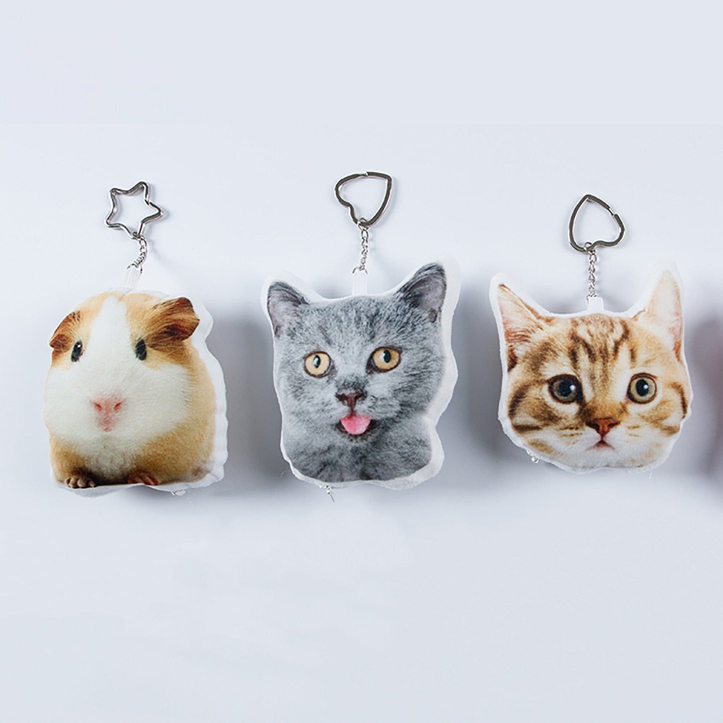 Custom Plush Pet Photo Portrait Pillow Keychain For Cats Or Dogs