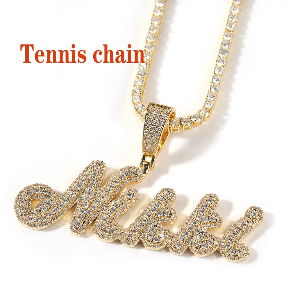 Custom Brush Script Name Necklace - Unisex